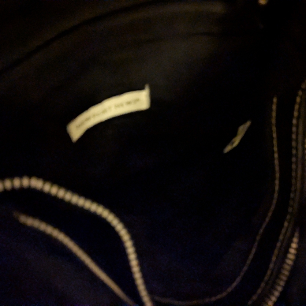 Newport News Black Suede/Genuine Leather Shoulder Bag - Picture 7 of 8